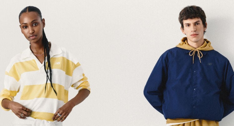 A man and woman wearing New Balance